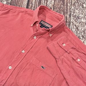 Vineyard Vines Mens Coral Tucker Corduroy Long Sleeve Button Shirt Size‎ Medium